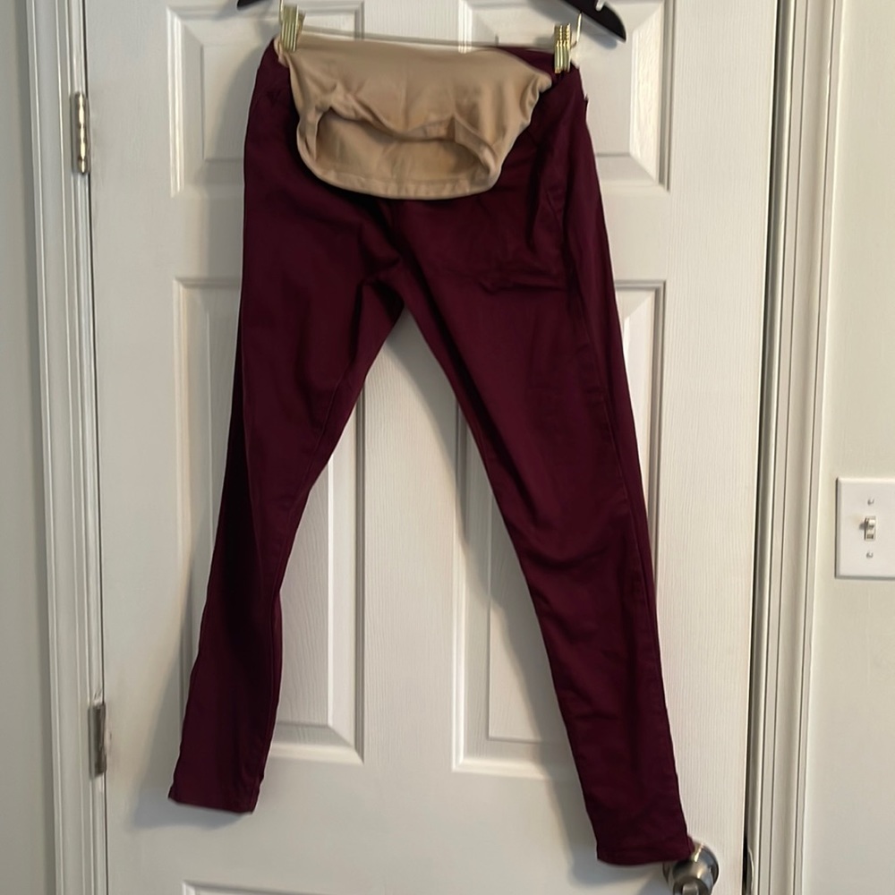 MATERNITY skinny jeans - wine/burgundy